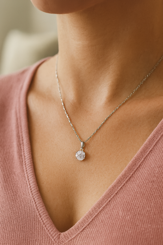 Round Diamond Pendant Necklace