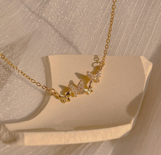 Golden Butterfly Grace Necklace